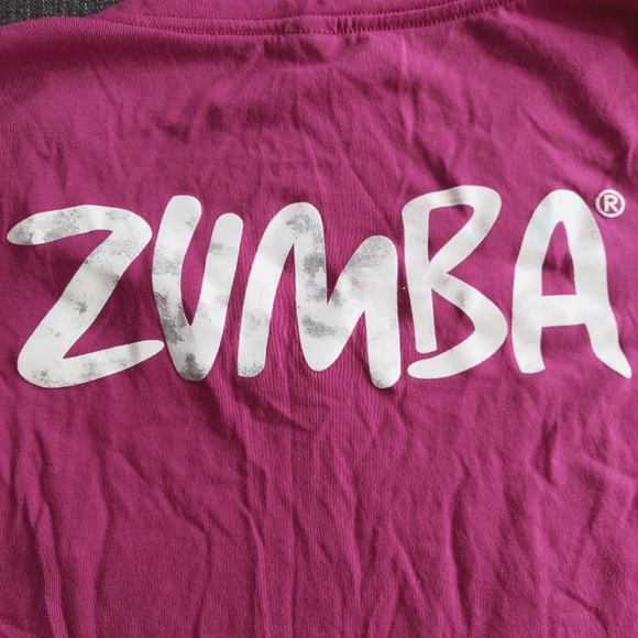 Zumba V-Neck Fringe Top Mulberry S - Picture 3 of 7